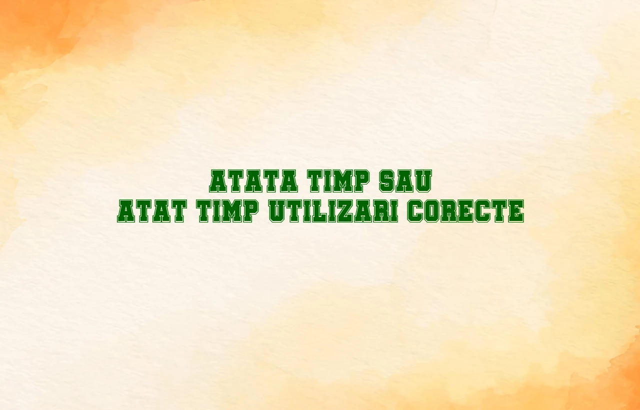 Atata timp sau atat timp utilizari corecte