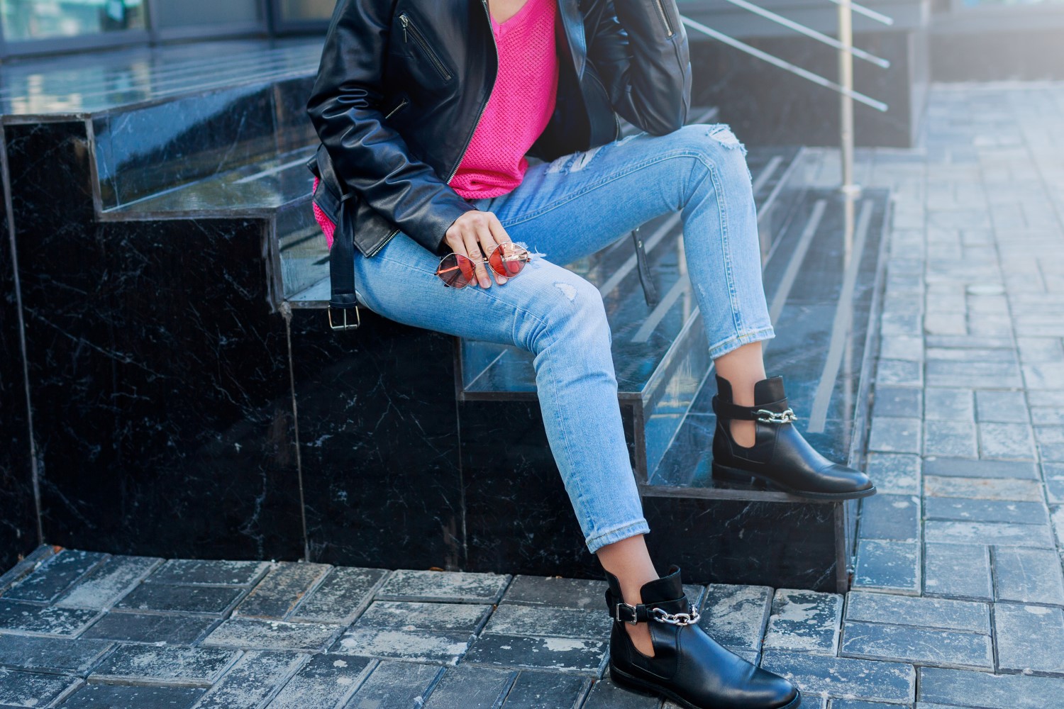 woman walking on streets